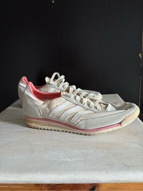 adidas Off-White and Pink Retro Runner Sneakers